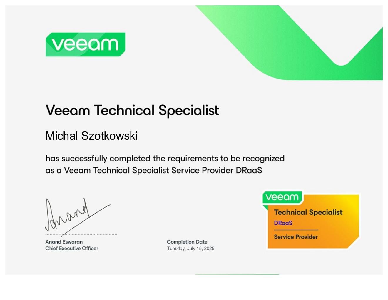 Veeam TS DRaaS