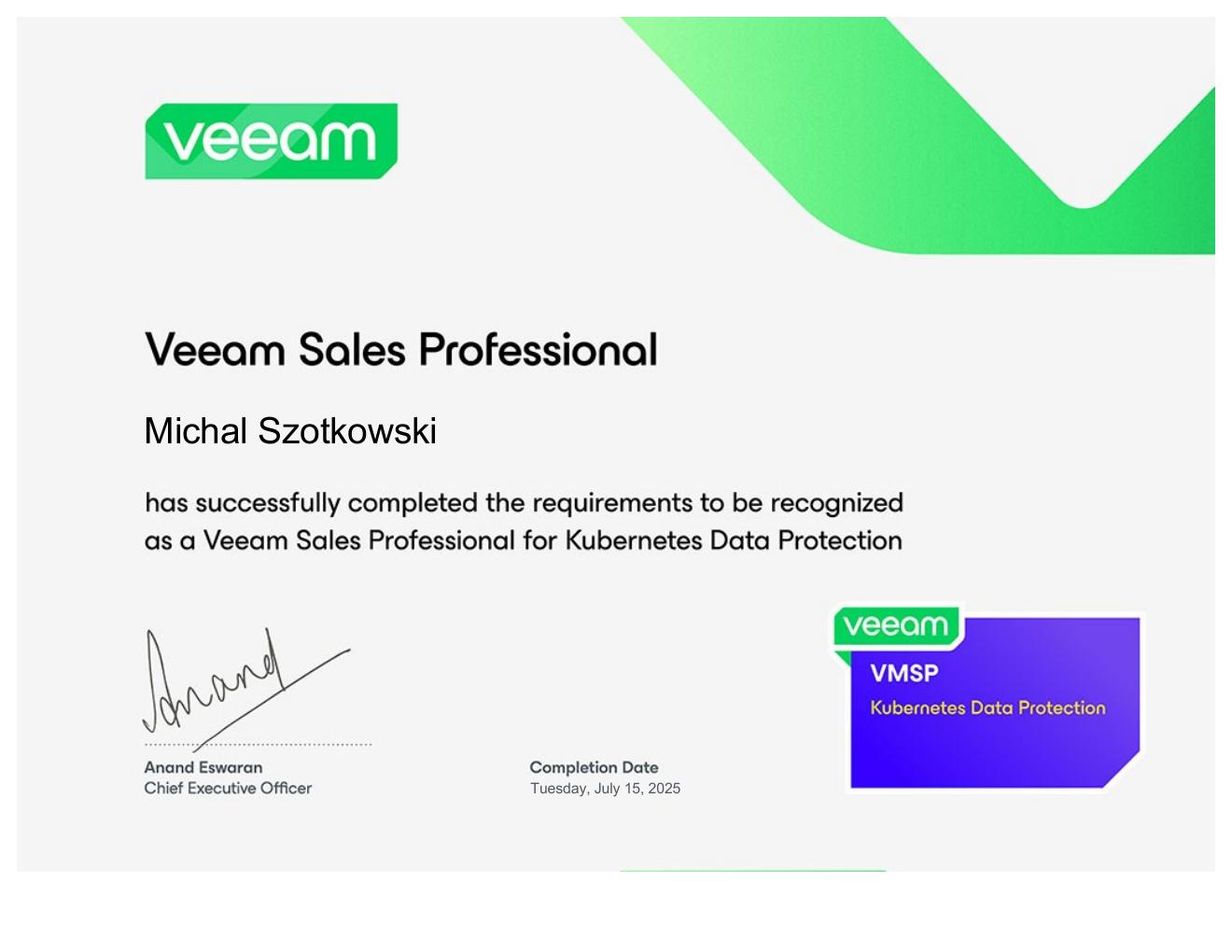 VMSP Kubernetes Data Protection